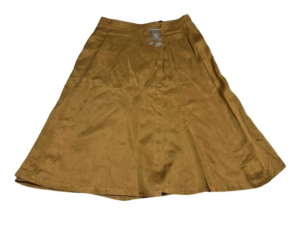 J.Crew Drapey Wrap Skirt in Gramercy twill Size 6 Camel Color NWT